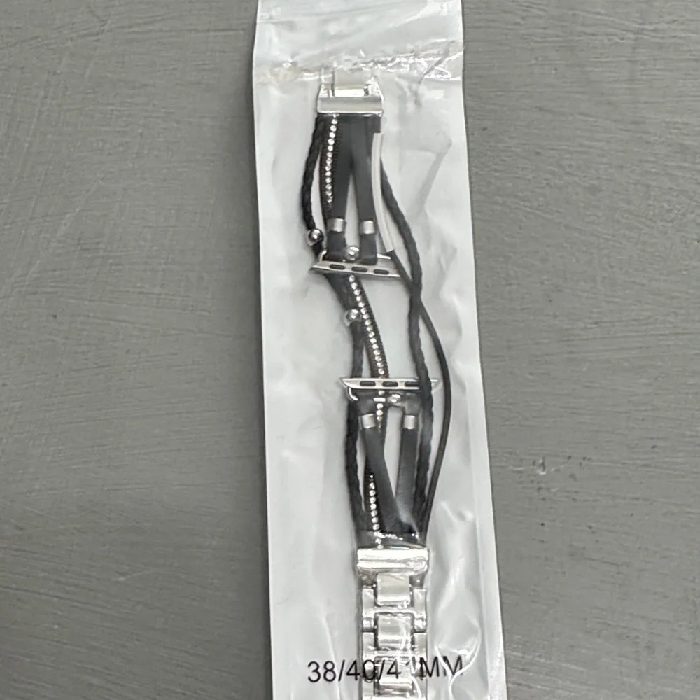 Solange Chic Silver and Black Watch Band
